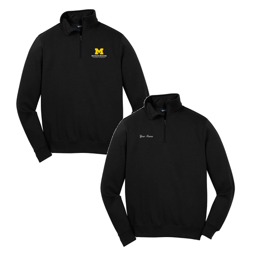 Mens/Unisex Sport Tek Quarter Zip Sweatshirt -- Black