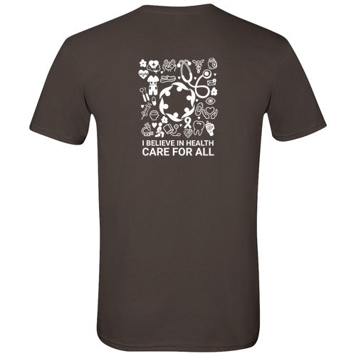 Health Care For All Screen Printed Softstyle Tee Dark Chocolate