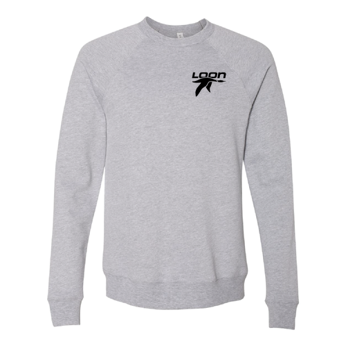 Loon Logo 2 Black Ink -- Crewneck Sweatshirt Athletic Heather