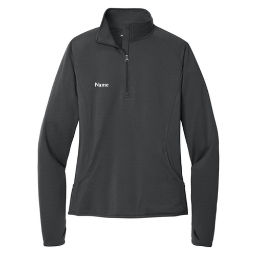 Ladies Sport Tek Sport Wick Stretch Half Zip Pullover -- Charcoal Grey