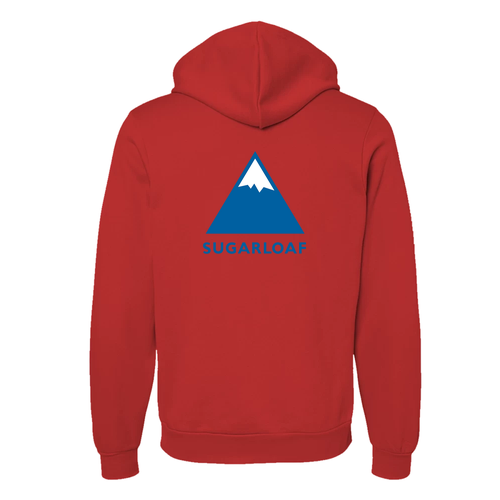 Sugarloaf Logo 2 Blue Ink -- Pullover Hooded Sweatshirt Red