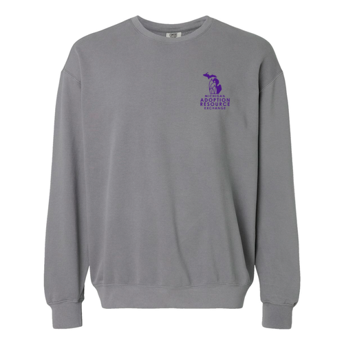 Unisex Garment-Dyed Lightweight Fleece Crewneck Sweatshirt -- Grey