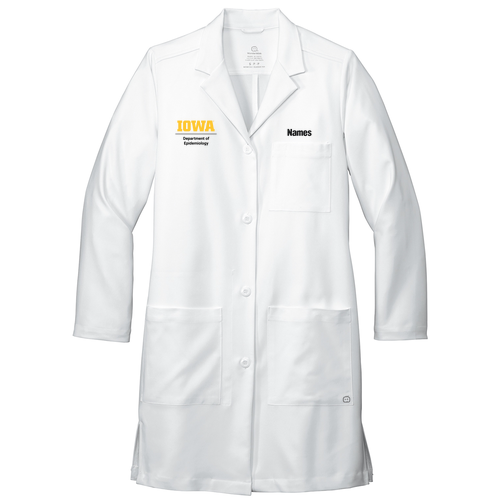 Epidemiology Wonderwink Women's Long Lab Coat -- White