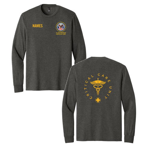 District Made Mens Perfect Tri Long Sleeve Crew Tee -- Heathered Charcoal