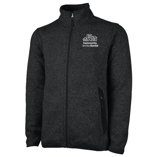 Charles River Mens Heathered Fleece Jacket -- Black Heather