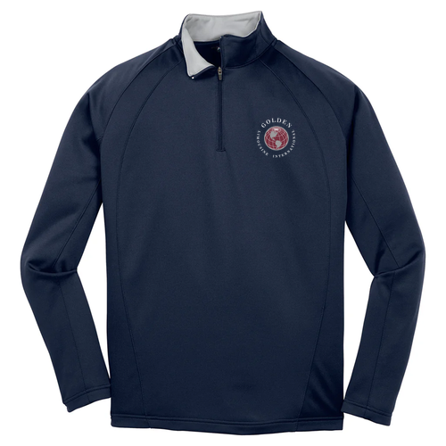 Sport Tek Sportwick Fleece Quarter Zip Pullover -- Navy / Silver