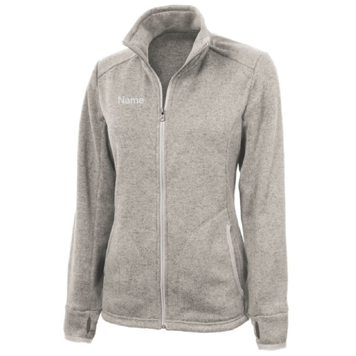 Charles River Ladies Heathered Fleece Jacket -- Oatmeal Heather