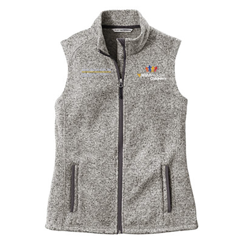 Port Authority Ladies Sweater Fleece Vest -- Grey Heather