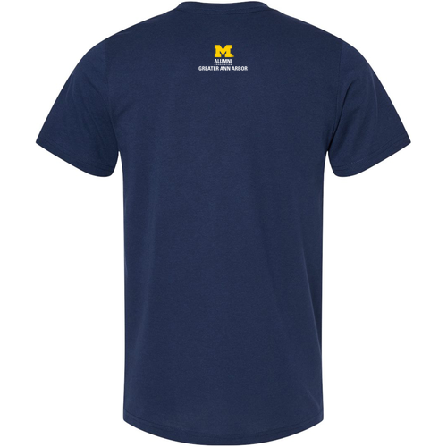 Mens/Unisex Bella Canvas Soft Fitted Heather CVC Tee -- Solid Navy Blend, Theater Marquee