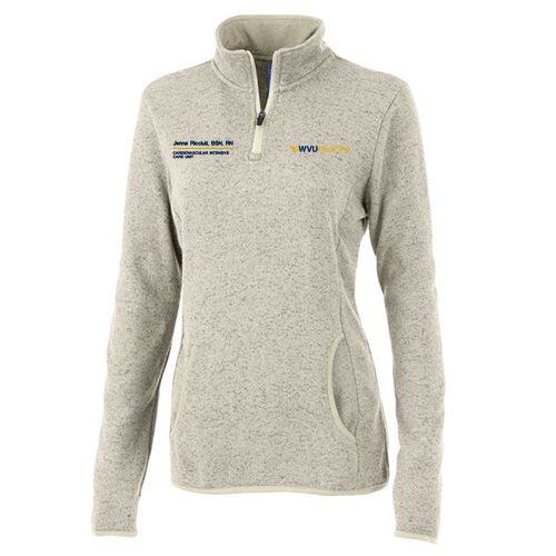 Charles River Womens Heathered Fleece Pullover -- Oatmeal Heather
