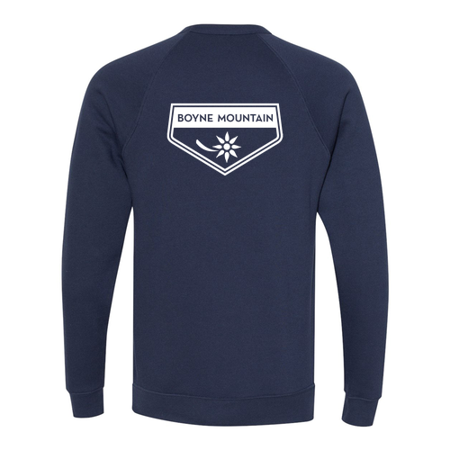 Boyne Mountain Logo 2 White Ink -- Crewneck Sweatshirt Navy