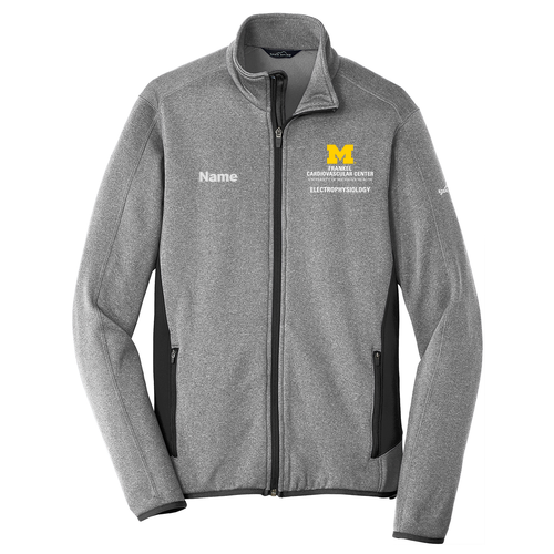 Eddie Bauer Full Zip Heather Stretch Fleece Jacket -- Grey Heather
