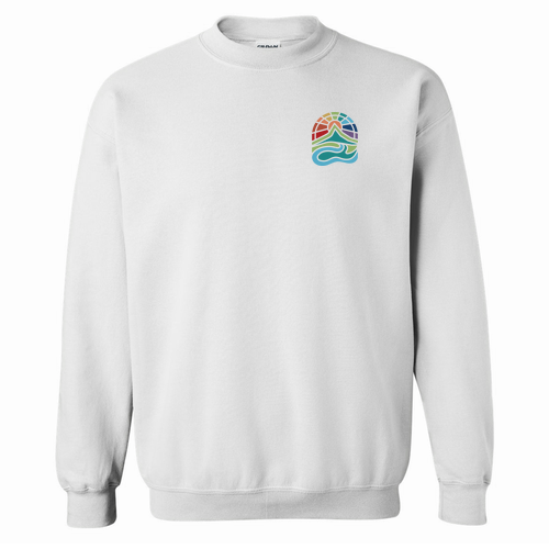 Gildan Heavy Blend Crew Neck Sweatshirt Front & Back -- White