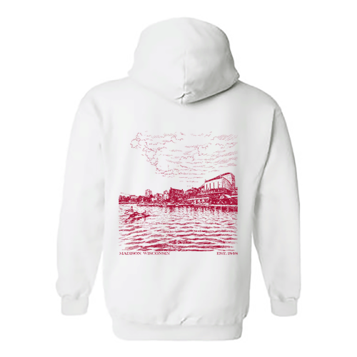 Gildan Heavy Blend White Hooded Sweatshirt
