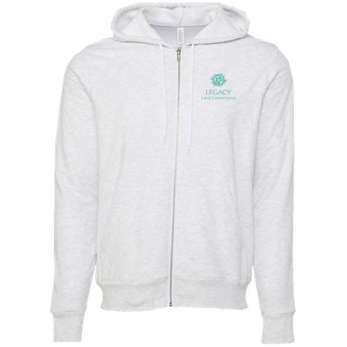 Mens/Unisex Bella Canvas Soft Full-Zip Hooded Sweatshirt -- Ash
