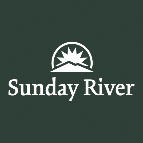Sunday River Logo 2 White Ink -- Short Sleeve Forest Green