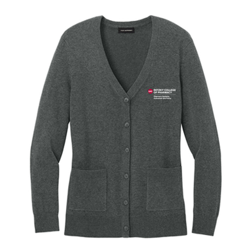 Port Authority® Women’s Easy Care Button-Up Cardigan -- Charcoal Heather