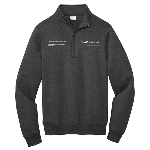 Port and Company Core Fleece Quarter-Zip Pullover Sweatshirt -- Dark Heather Grey