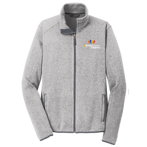 WVU Medicine Children's Port Authority Sweater Fleece Jacket -- Grey Heather