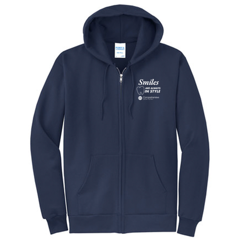 Port and Company Classic Full Zip Hooded Sweatshirt -- Navy