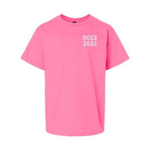 Gildan Ultra Cotton Youth Basic T-Shirt -- Safety Pink Left Chest Design