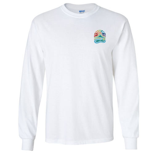 Gildan Ultra Cotton Longsleeve Basic T-Shirt Front & Back -- White