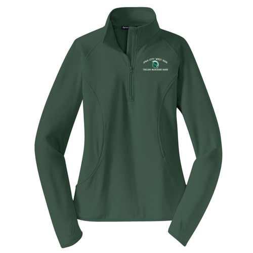 Sport Tek Ladies Sport Wick Stretch Half Zip Pullover -- Forest Green