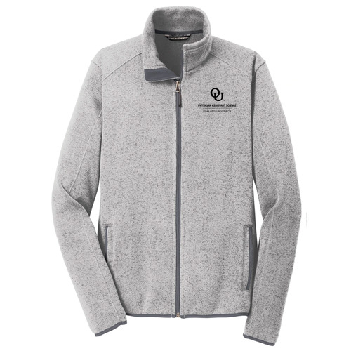 Port Authority Sweater Fleece Jacket -- Grey Heather