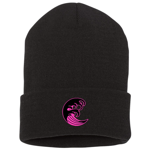 Yupoong Knit Hat with Cuff -- Black