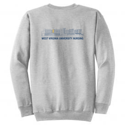 Port and Company Classic Crewneck Sweatshirt -- Ash / Hospital Outline