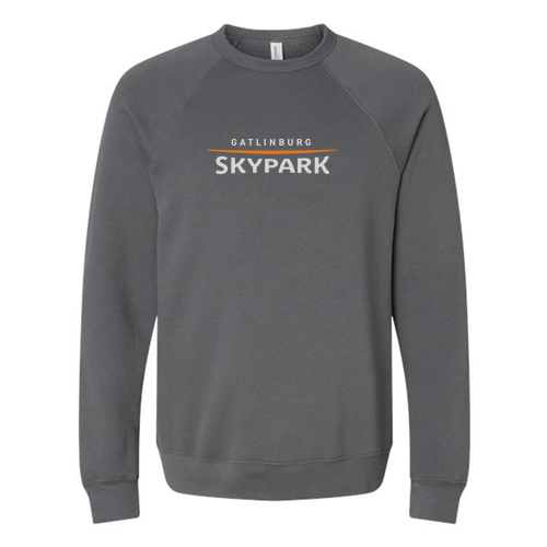 Gatlinburg Skypark Logo 1 Grey & Orange Ink -- Sponge Fleece Crewneck Sweatshirt Asphalt
