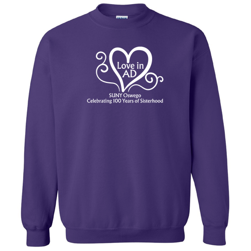 Love in AD Gildan Heavy Blend Crew Neck Sweatshirt -- Purple