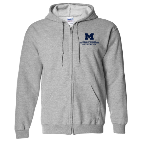 Mens/Unisex Gildan Full Zip Hooded Sweatshirt -- Sport Grey, $35