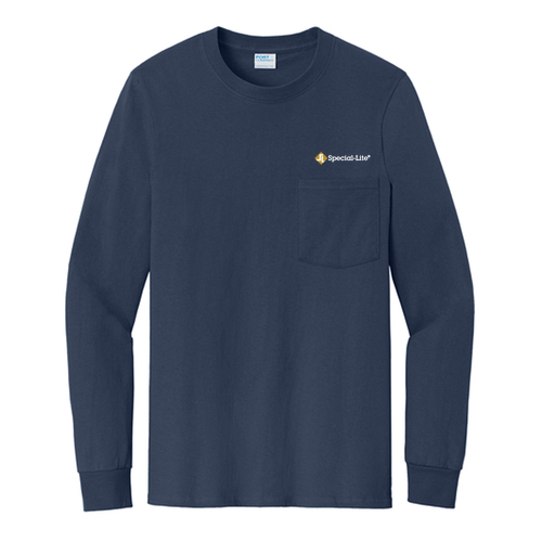 Port and Company Tall Long Sleeve 50/50 Cotton Poly T Shirt -- Navy