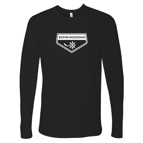 Boyne Mountain Logo 1 White Ink -- Long sleeve Black
