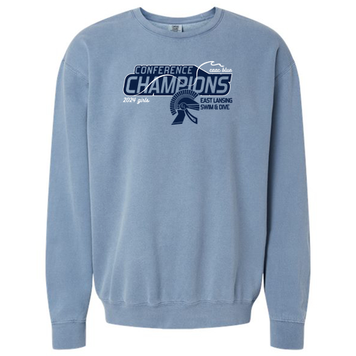 Comfort Colors Lightweight Adult Ringspun Crewneck Sweatshirt -- Blue Jean