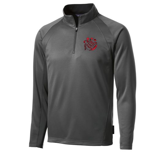 Sport Tek Sportwick Fleece Quarter Zip Pullover -- Dark Smoke / Black