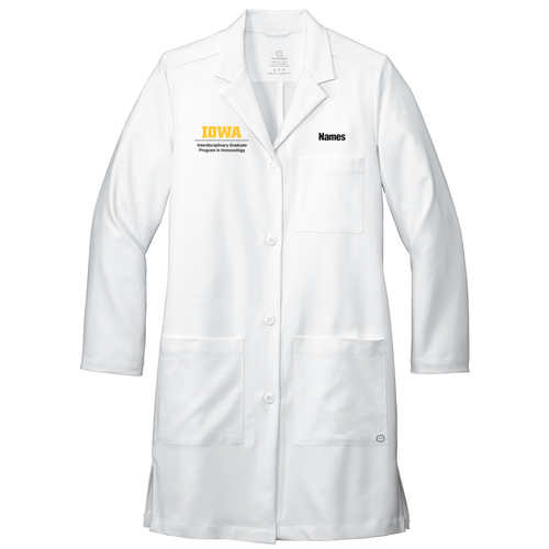 Immunology Wonderwink Women's Long Lab Coat -- White