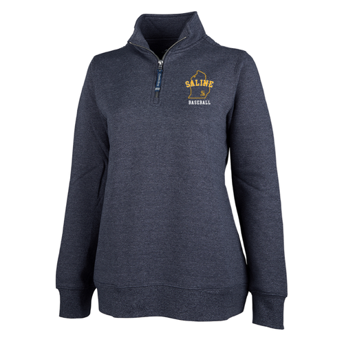 Charles River Women's Crosswind Quarter Zip Sweatshirt -- Navy Heather