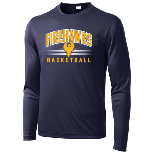Fire Hawks Basketball (LS Shirt) -- True Navy