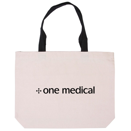 Jetline Cotton Canvas Tote with Gusset and Color Accent Handles -- Black