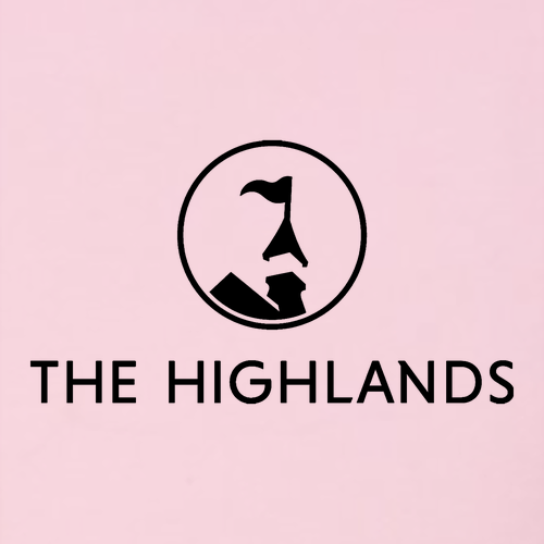 The Highlands Logo 2 Black Ink -- Raglan Sweatshirt Pink