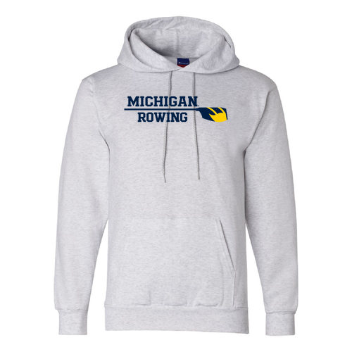 Champion Powerblend Adult Hooded Sweatshirt -- Silver Grey SCREENPRINT