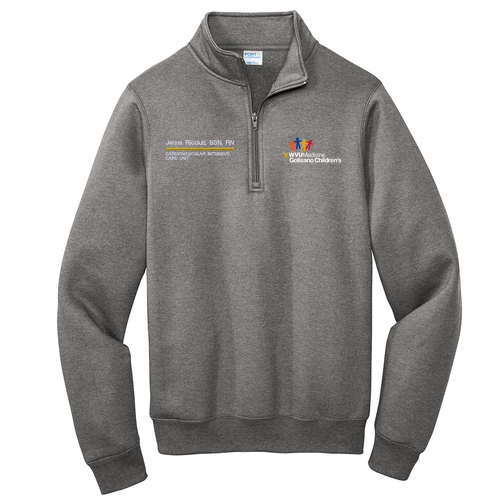 Port and Company Core Fleece Quarter-Zip Pullover Sweatshirt -- Graphite Heather