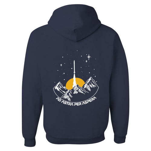 Jerzees 8 oz 50/50 Nublend Adult Hooded Sweatshirt -- Navy (Sunrise Design)