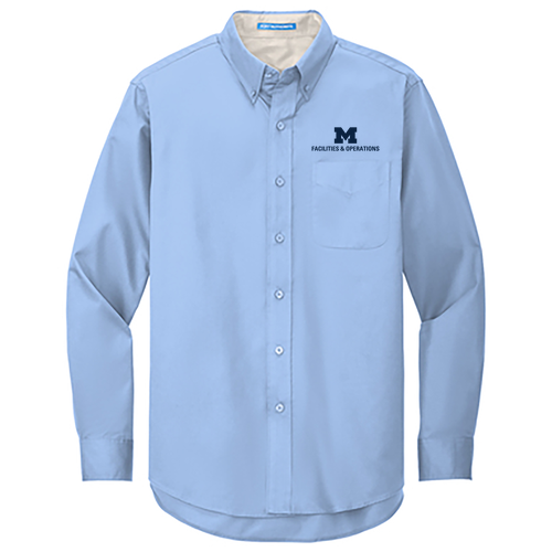 Men/Unisex Port Authority Easy Care Long Sleeve Shirt -- Light Blue / Light Stone, $29