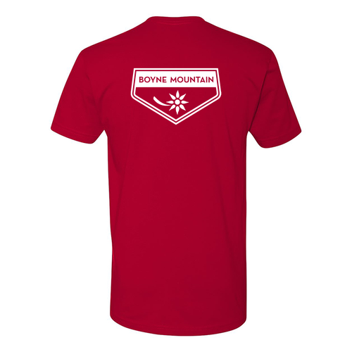 Boyne Mountain Logo 2 White Ink -- Short Sleeve Red