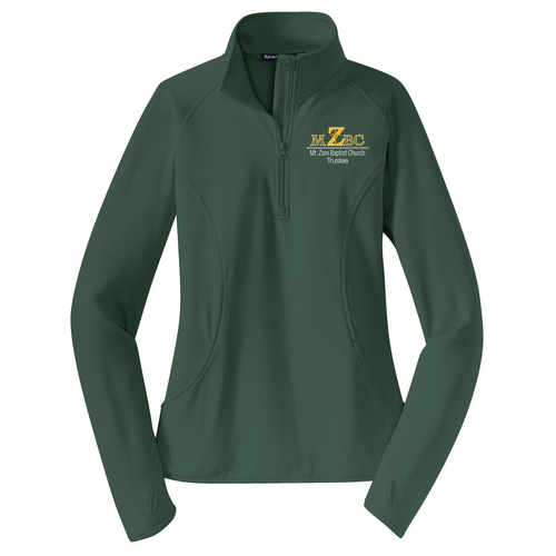 Sport Tek Ladies Sport Wick Stretch Half Zip Pullover -- Forest Green