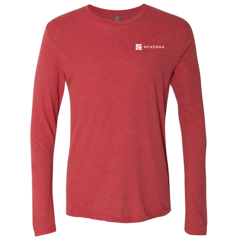 Next Level Men's TriBlend Long Sleeve Crew -- Vintage Red