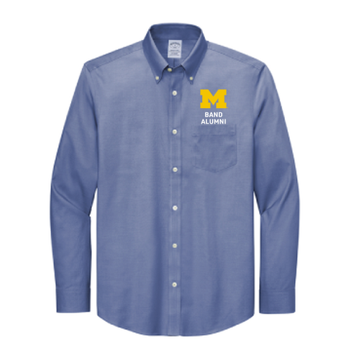Brooks Brothers Wrinkle-Free Stretch Pinpoint Shirt -- Cobalt Blue